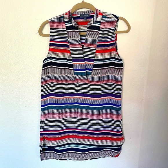 The Limited Striped Sleeveless V-neck Blouse XS - Picture 1 of 6